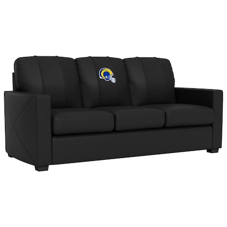 Dreamseat Silver Sofa with Los Angeles Rams Helmet Logo XZ7759001SOCDBK-PSNFL20082